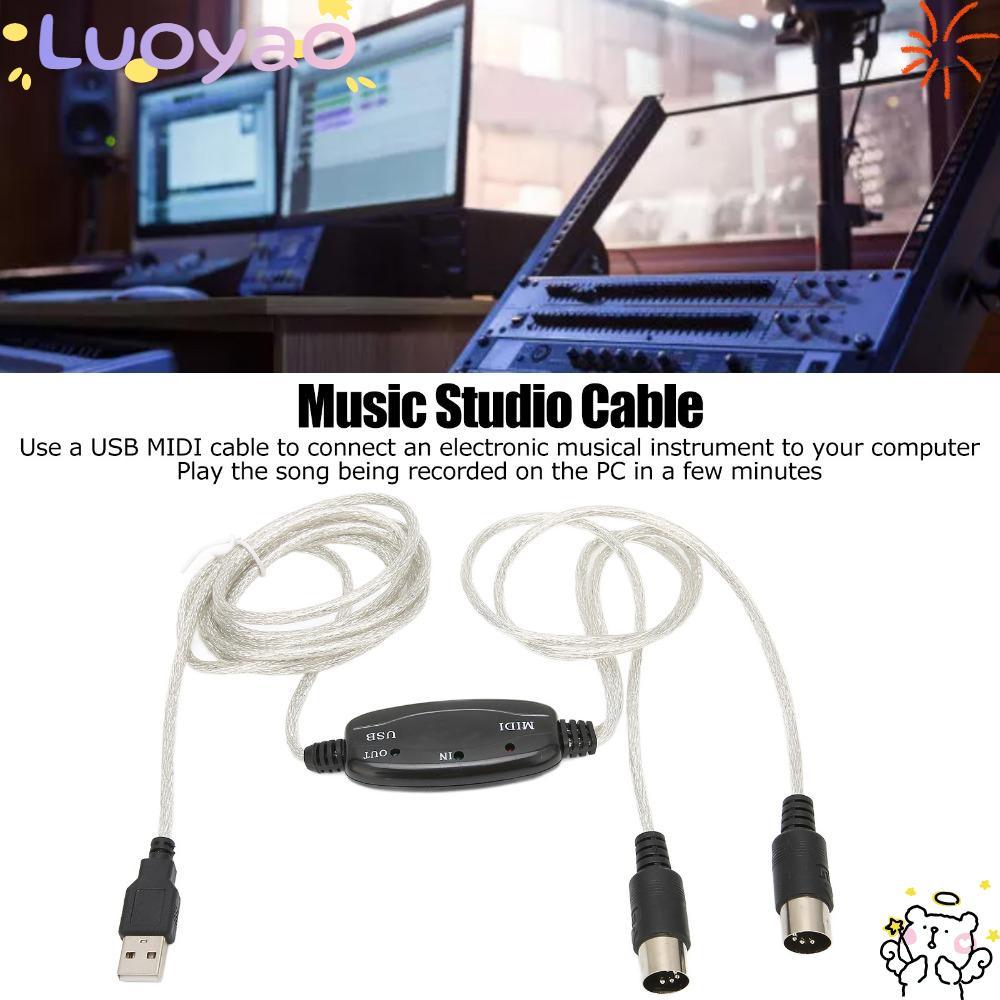 LUOYAO1 สาย USB to MIDI, Plug and Play 2 M//6.5ft 16 ช่อง PC to Synthesizer, สะดวกและใช้งานได้จริง 2