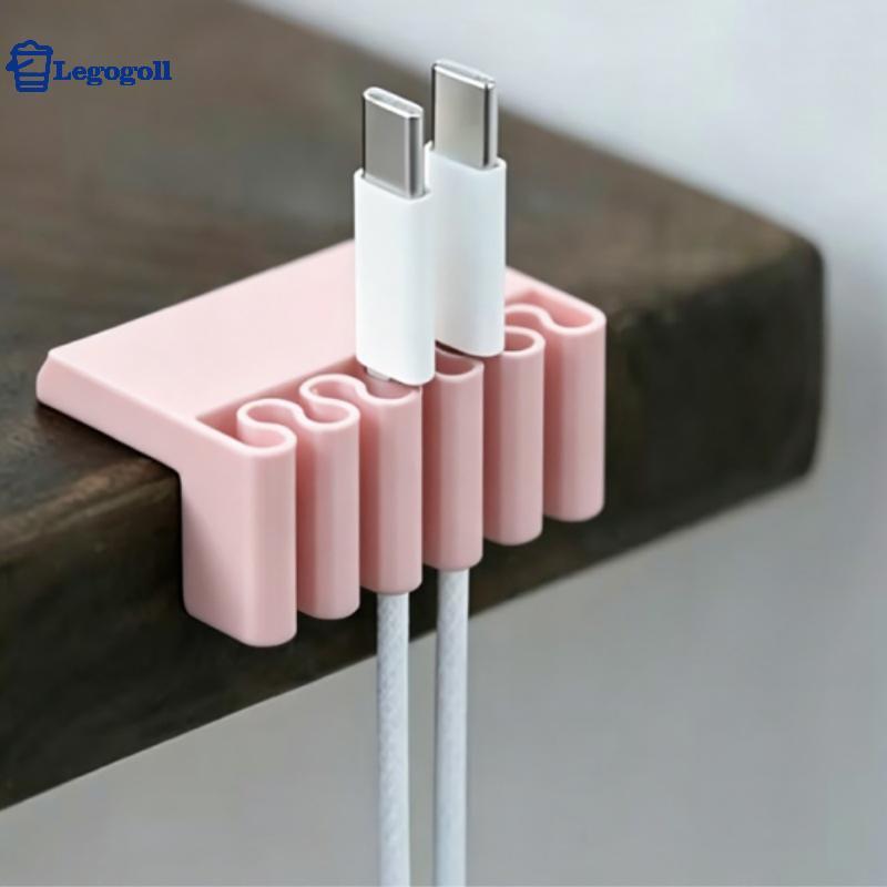 Legogoll 5 ชิ้น 3D พิมพ์โต๊ะสายคลิป Multi Slot USB สายไฟสําหรับ Home Office Desktop การจัดการสายไฟ P