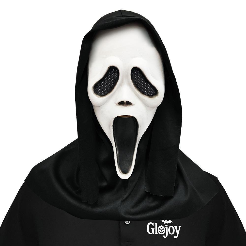 ฮาโลวีน Ghost Mask Masquerade Party Ghost Face Headgear ปาร์ตี้ฮาโลวีน Ghost Face cos Props เสื้อคลุ