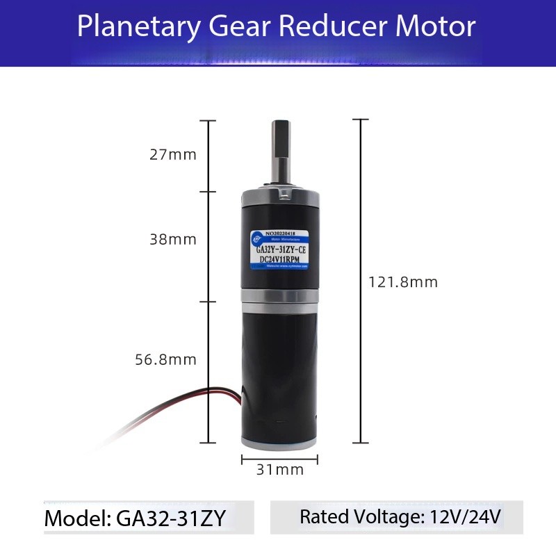 32-31zy Planet Gear DC Gear Micro Motor 12v24v มอเตอร์ปรับความเร็วขนาดเล็ก