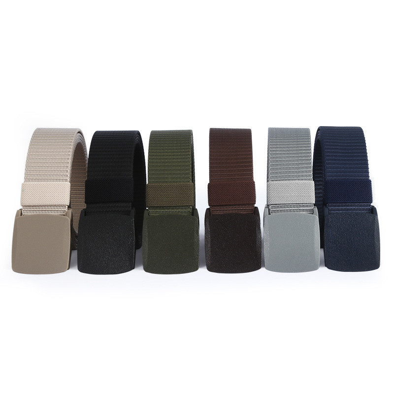 All-Match Simple Sports Tactical Belt Nylon Braided Cloth Belt Tactical Buckle Belt Ready Stock Male