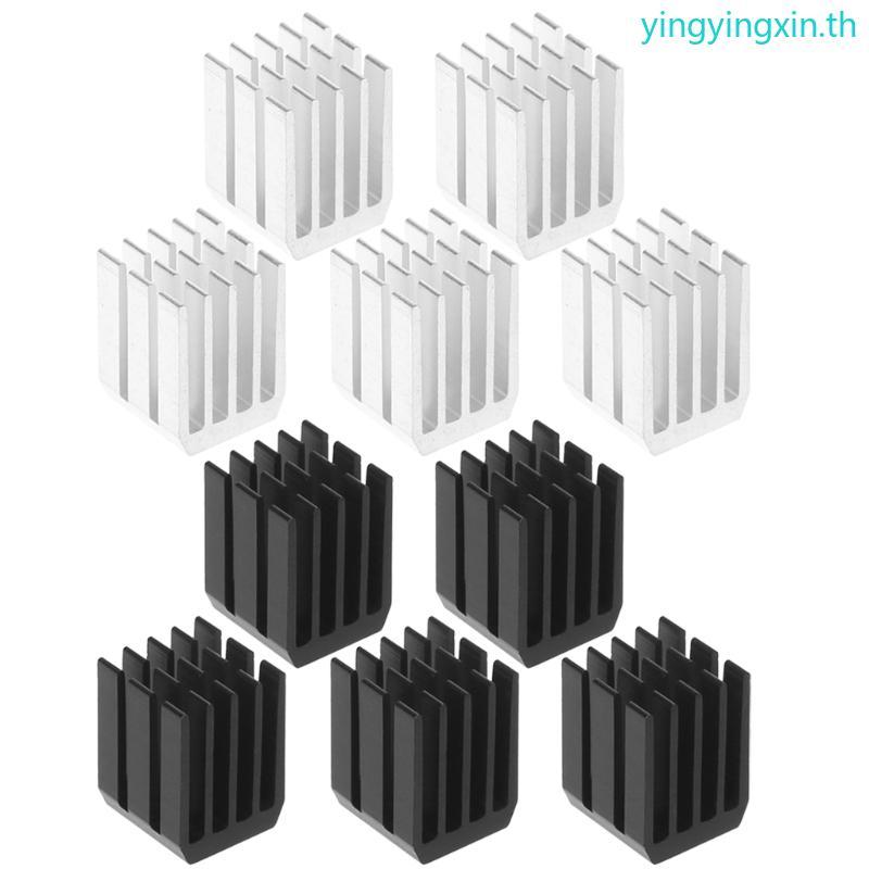 YIN 5 ชิ้นชุด 9x9x12 มม.อลูมิเนียม Cooling ความร้อนชิปหม้อน้ําฮีทซิงค์ Cooler