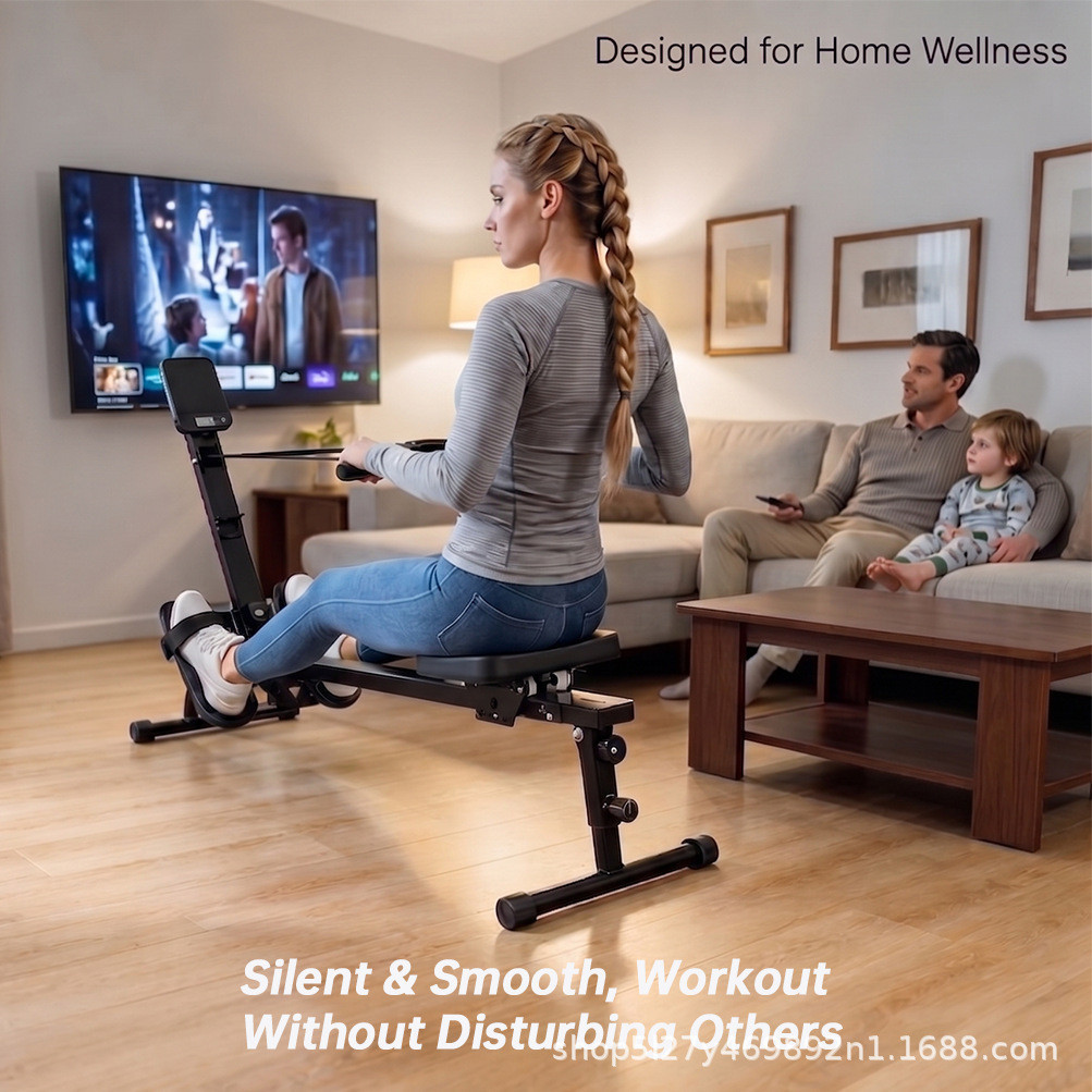 Home Silent Rowing Machine อุปกรณ์ออกกำลังกายเผาผลาญไขมัน Full Body Workout Compact Sliding Rower Me