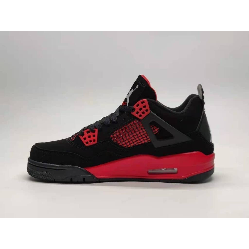 รองเท้าผ้าใบ Jordan AJ4 ของแท้ สีแดงดํา พร้อมส่ง JVUG