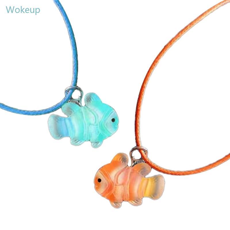 WOKE Geometry Clownfish Clavicle Chain Girls Wax Line สร้อยคอวันเกิดปาร์ตี้