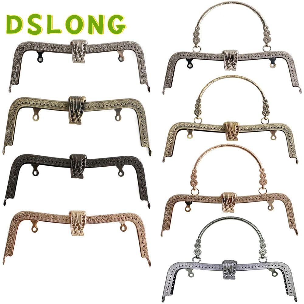 DSLONG Purse Frame Kiss Clasp, Metal Vintage Purse Clasp Frame, Bag Hardware Bag Frame Buckle Bag Ma