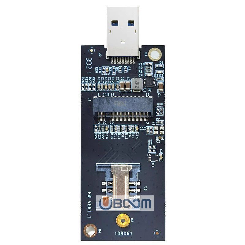 NGFF M2 3G/4G/5G WWAN module to USB 3.0 test adapter board/head with SIM slot, Quectel
