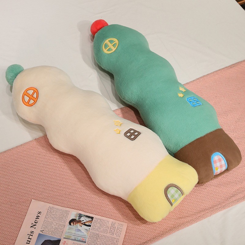 กอดหมอน White House Pink House Beige House Green House Soft Long Body Sleep Companion Decor