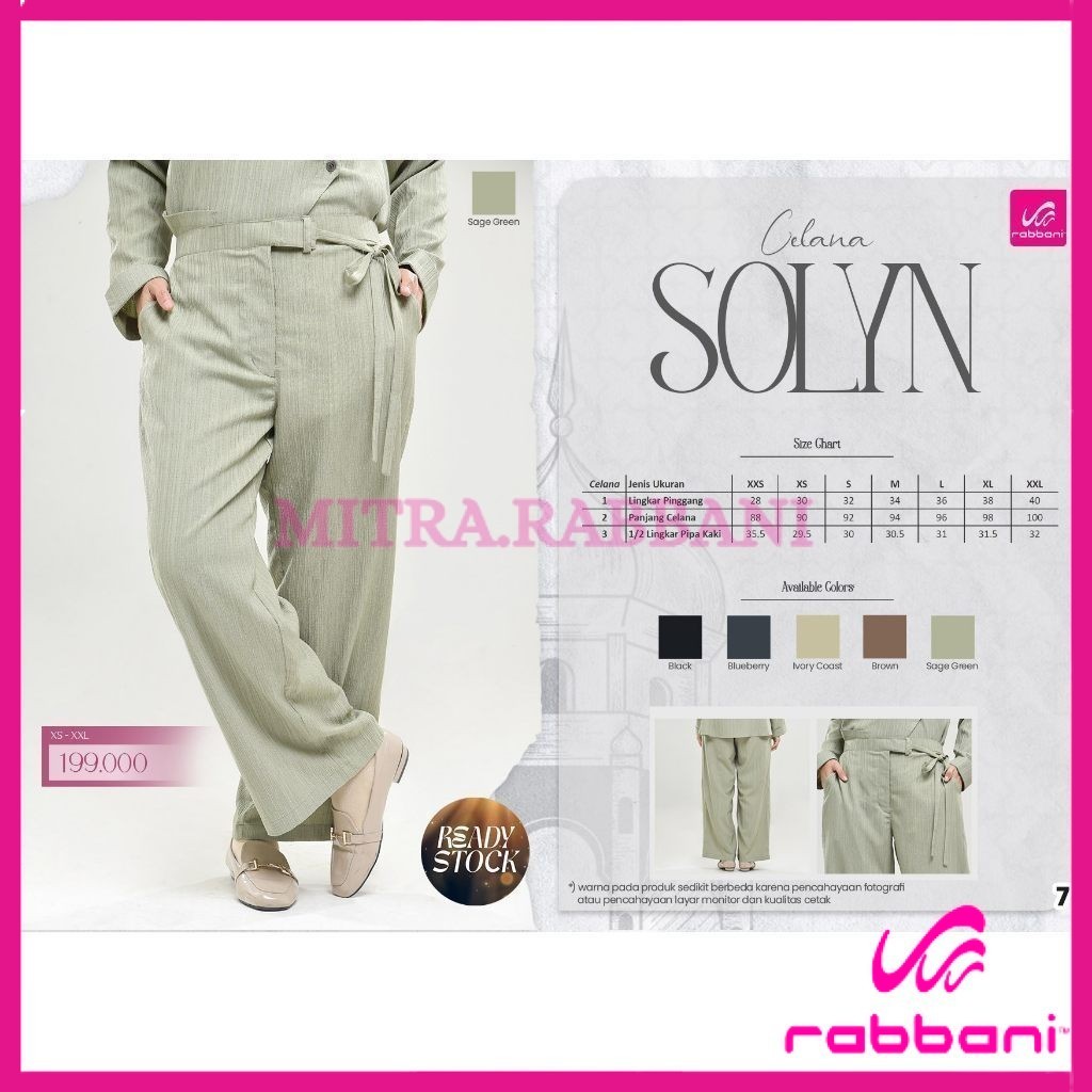 RABBANI ORI - RABBANI ORI - กางเกง Solyn Rabbani | ถุงน่อง | แมงดา | กางเกงผู้หญิง Mitra Rabbani