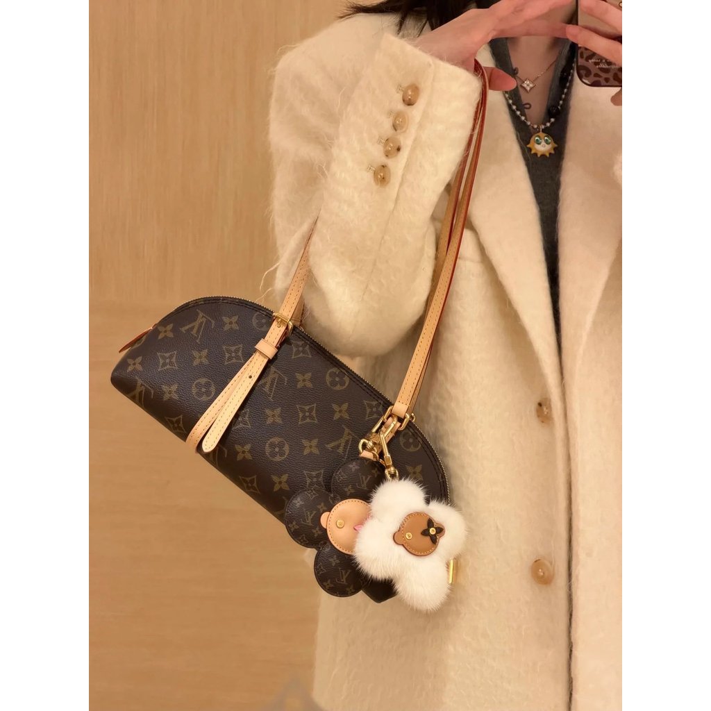 Squire East West 手袋 Squire EW 长贝壳 老花 下肩 M28953 M28951 马户 L 中古 复古 Alma
