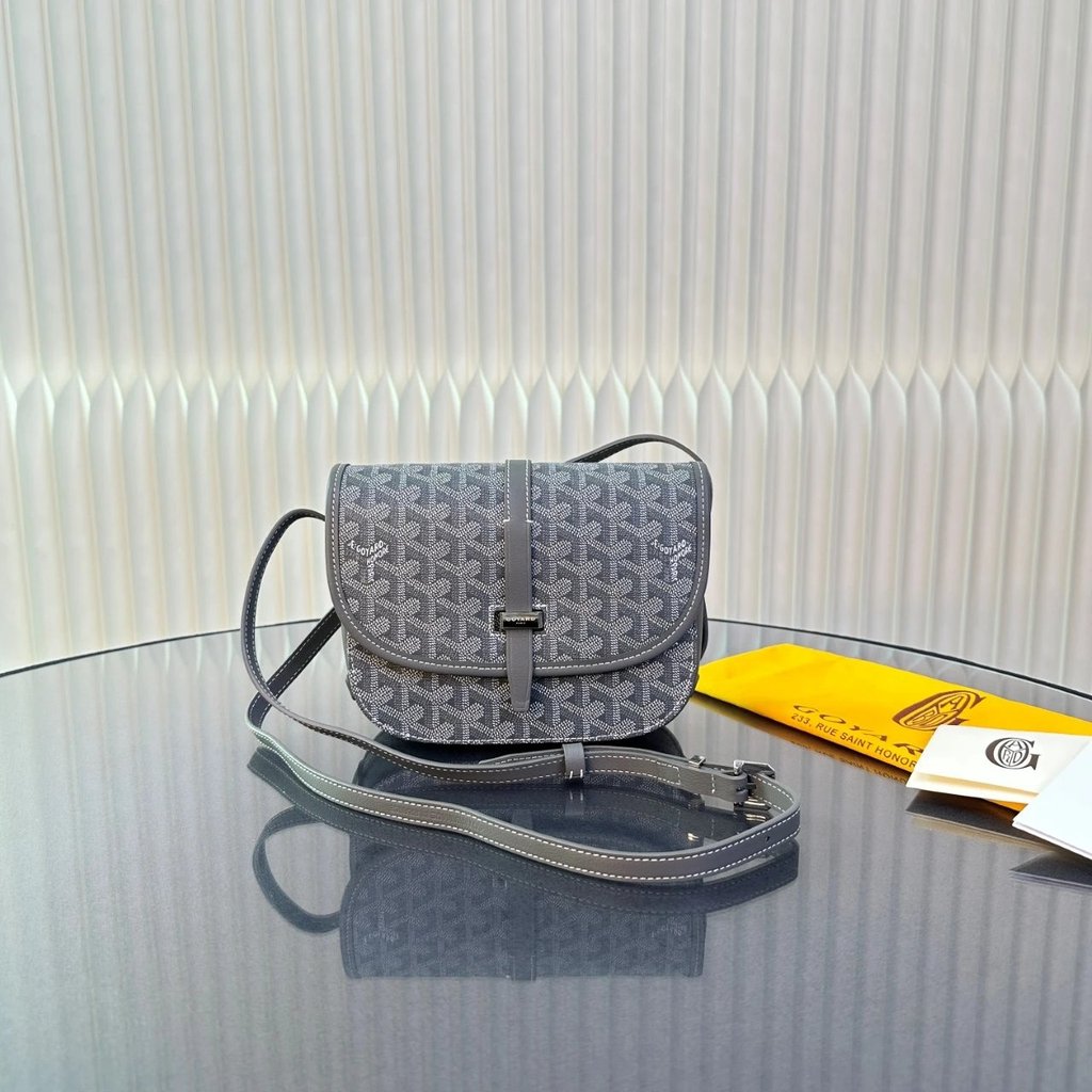 Goyard Buckle Postman Belvedere Mens Messenger Presbyopic Postman ไหล่ผู้ชายผู้หญิงสไตล์เดียวกันของแ