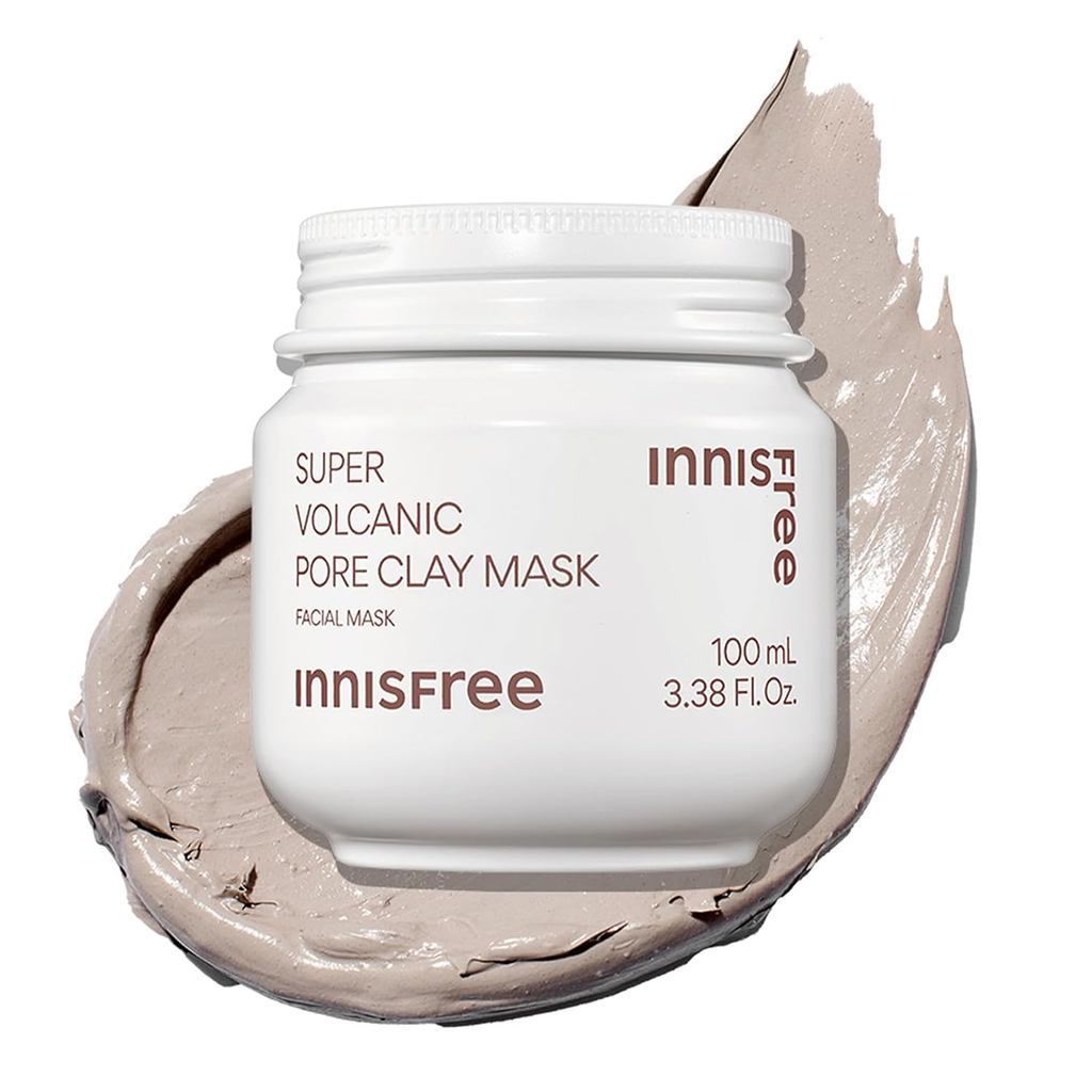 InnisfreeSuperVocanicClayMask,Pore&ControlFaceMaskforywithAHA,เกาหลีWash-fClayMaskforCloggedPores ML