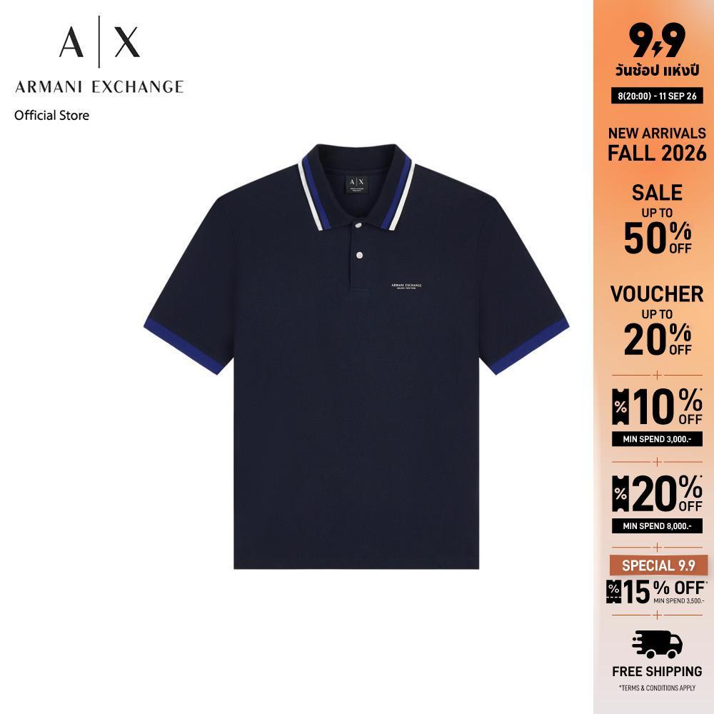 Armani Exchange เสื้อโปโลผู้ชาย รุ่น XM002936-AF13026-UB101 สีกรมท่า
