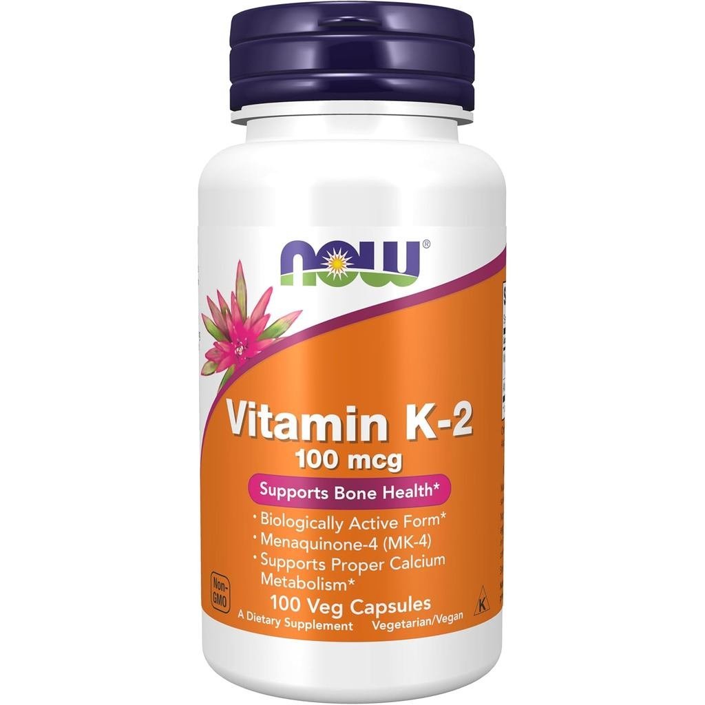 NOW s K2 100 mcg Menaquin4 (MK4) พอร์ต B Health* แคปซูลผัก 100 แคปซูล
