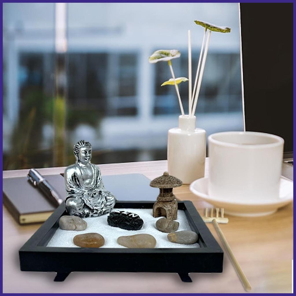 Mini Zen Garden DIY เดสก์ท็อปตกแต่งเดสก์ท็อป Zen Garden Decor สําหรับผู้หญิงผู้ชายผู้ใหญ่ Home Offic