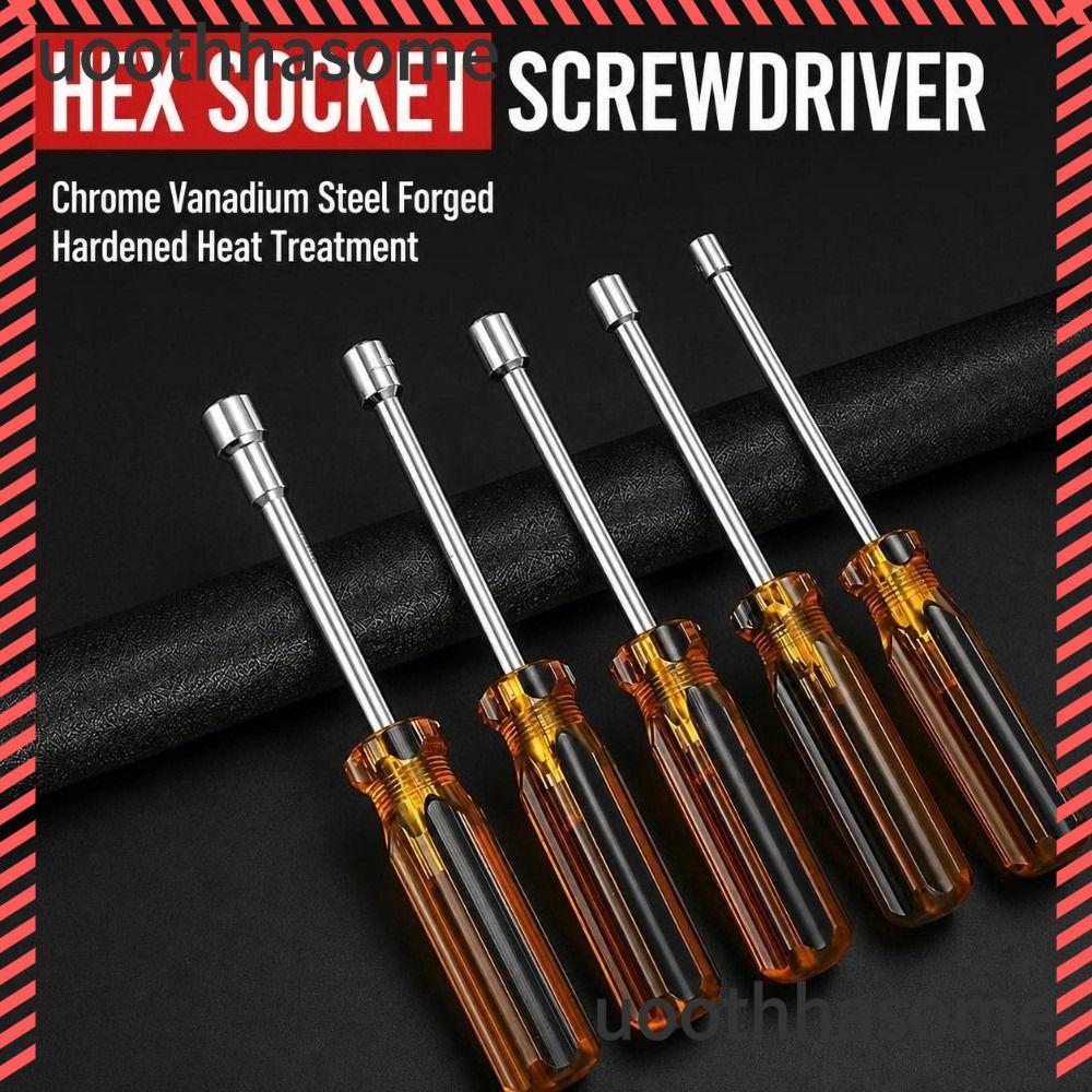 UOOTHASOME Nut Driver, Hex Socket Steel Socket ไขควง, ทนทาน 5/5.5/6/7/8/9/10mm Hand Socket Hand Repa