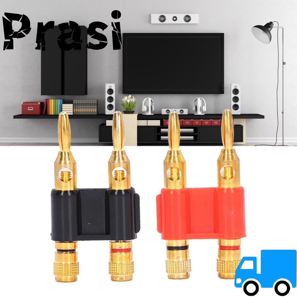 PRASI ปลั๊กกล้วยวางซ้อนกันได้ 2 ชิ้น, ปลั๊กชาย 2 ทางออกแบบซ้อนปลั๊กกล้วย, อุปกรณ์เสริมการเชื่อมต่อคู