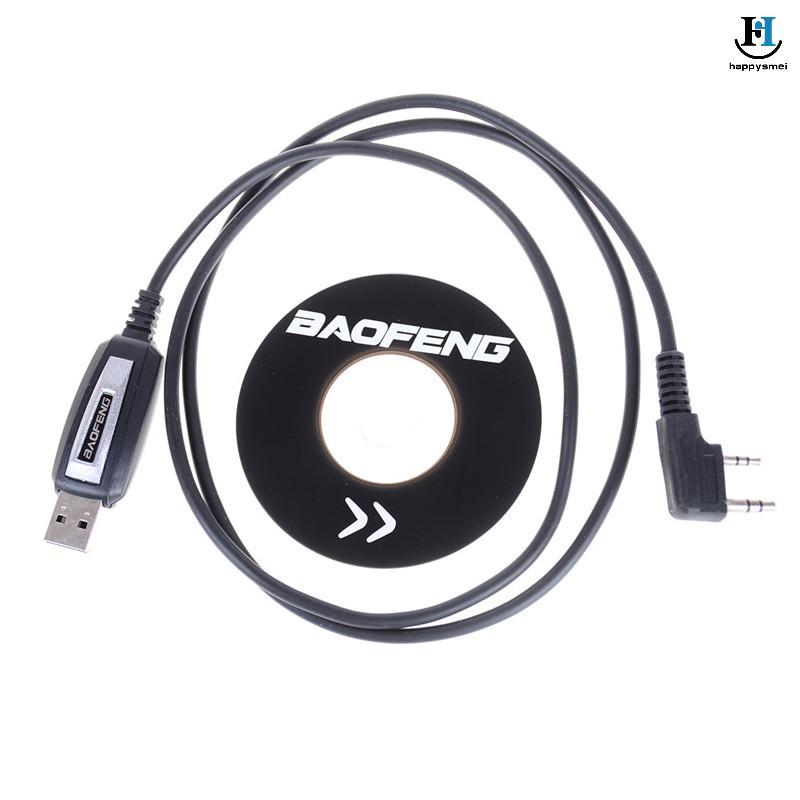 [GA] สายเคเบิลโปรแกรม USB 2Pin 1 ชุดพร้อมซอฟต์แวร์ CD สําหรับวิทยุ UV-5R BF-888S [TH]