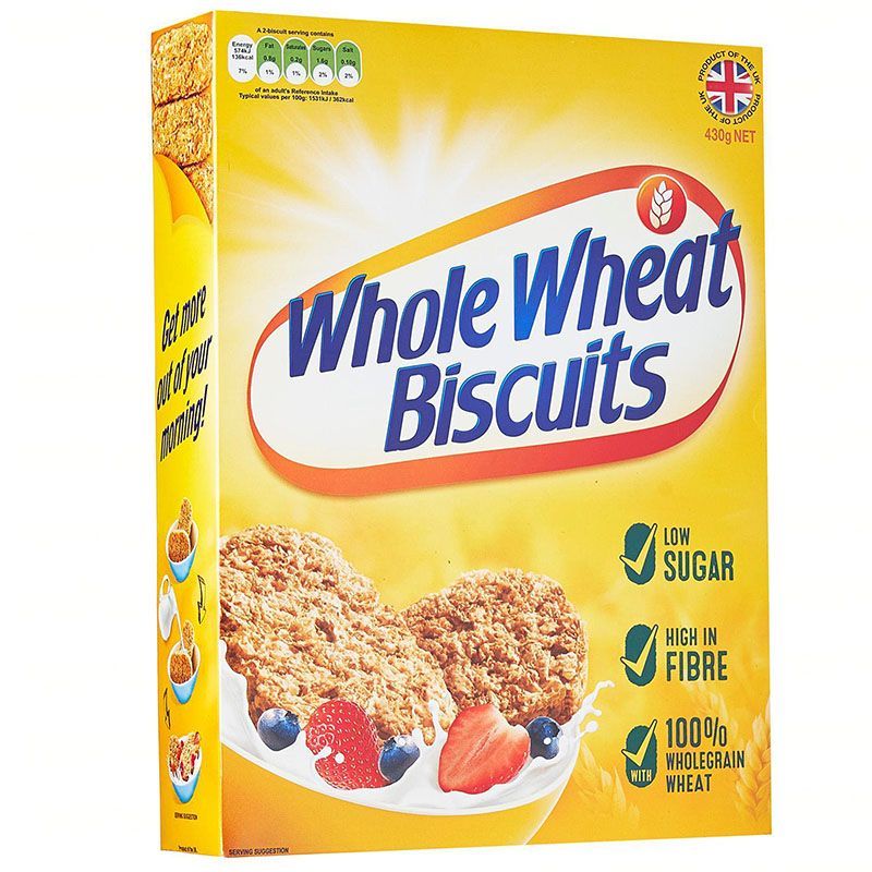 โฮลวีทอาหารเช้าข้าวสาลีอบชนิดชิ้น 430กรัม Whole Wheat Biscuits Cereal 430g.