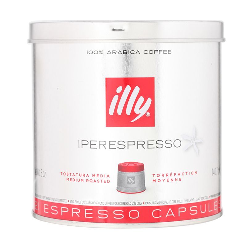 อิลลี่กาแฟคั่วบดมีเดียมชนิดผงบรรจุในกระบอก 140.7กรัม Illy Capsule Coffee Medium Roasted 140.7g.