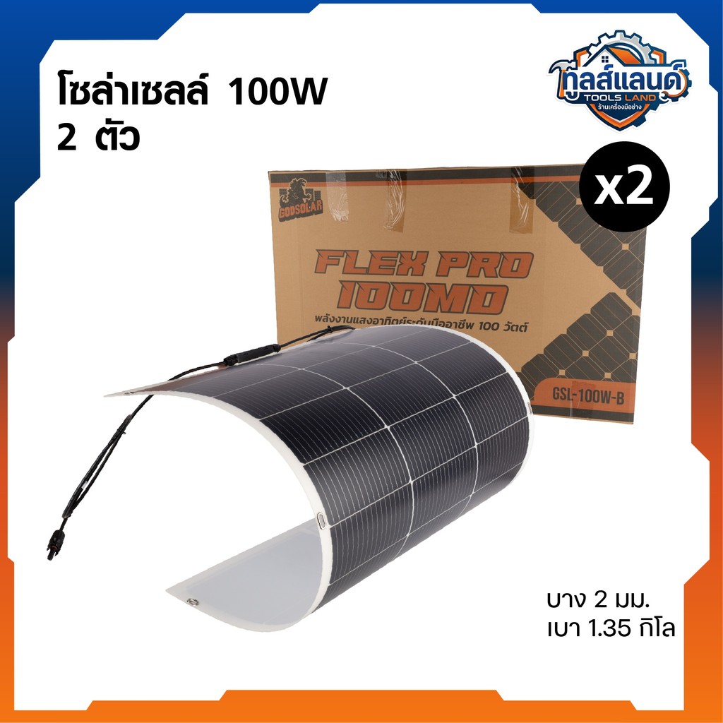 GODSORAL แผงโซล่าเซลล์ 100W-250W  แบบ 2 แผง