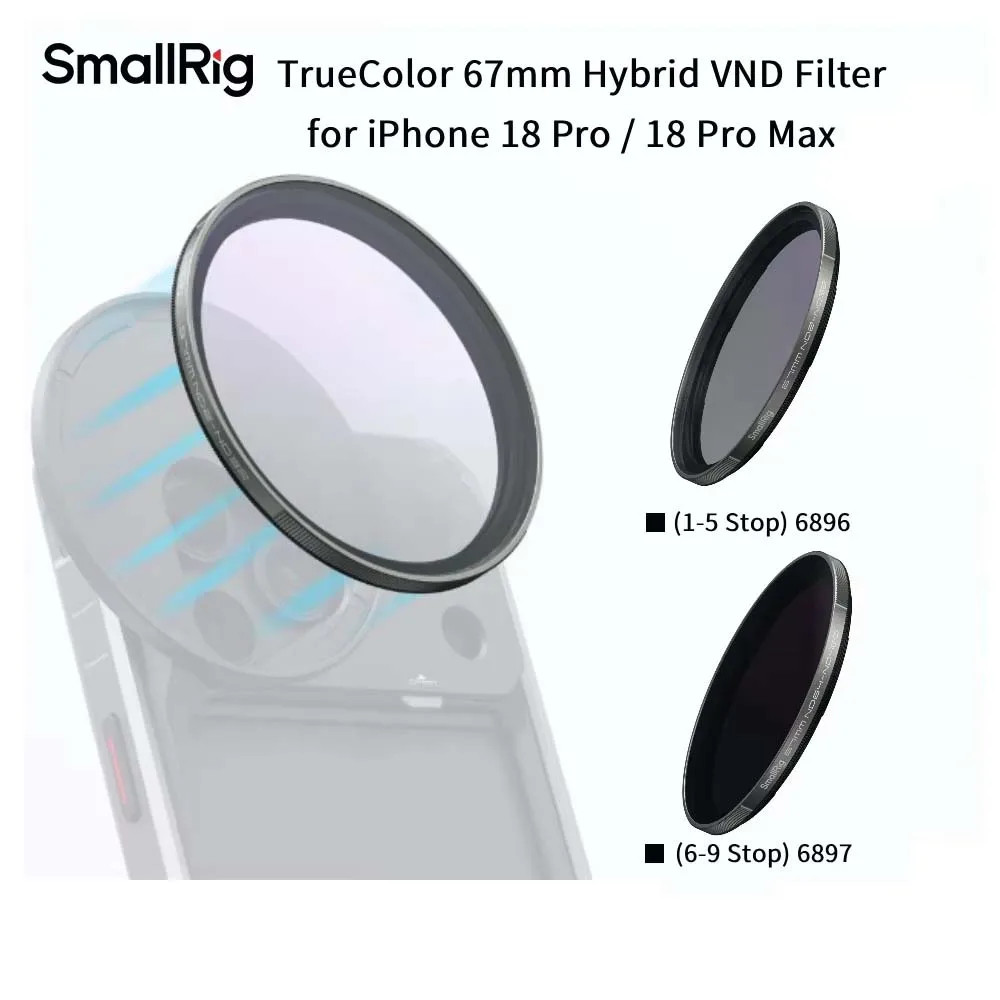 SmallRig TrueColor 67 มม.Hybrid VND FilterสําหรับIPhone 18 Pro / 18 Pro Max Video Recording Live Str
