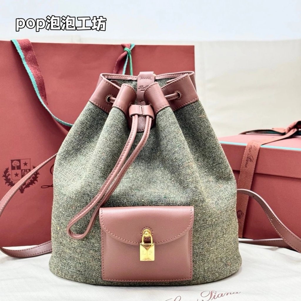 LP Backpack Extra Drawstring L27 Backpack สายสะพายไหล่ปรับได้ หนังวัวนําเข้าจากยุโรป