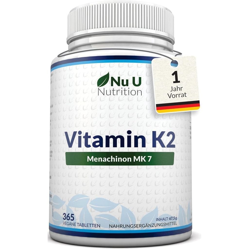วิตามิน K2 MK7 200 mcg – 365 เม็ดมังสวิรัติและมังสวิรัติปีจัดหาวิตามิน K2 Menac Hinon Nu U Mk7 โภชนา