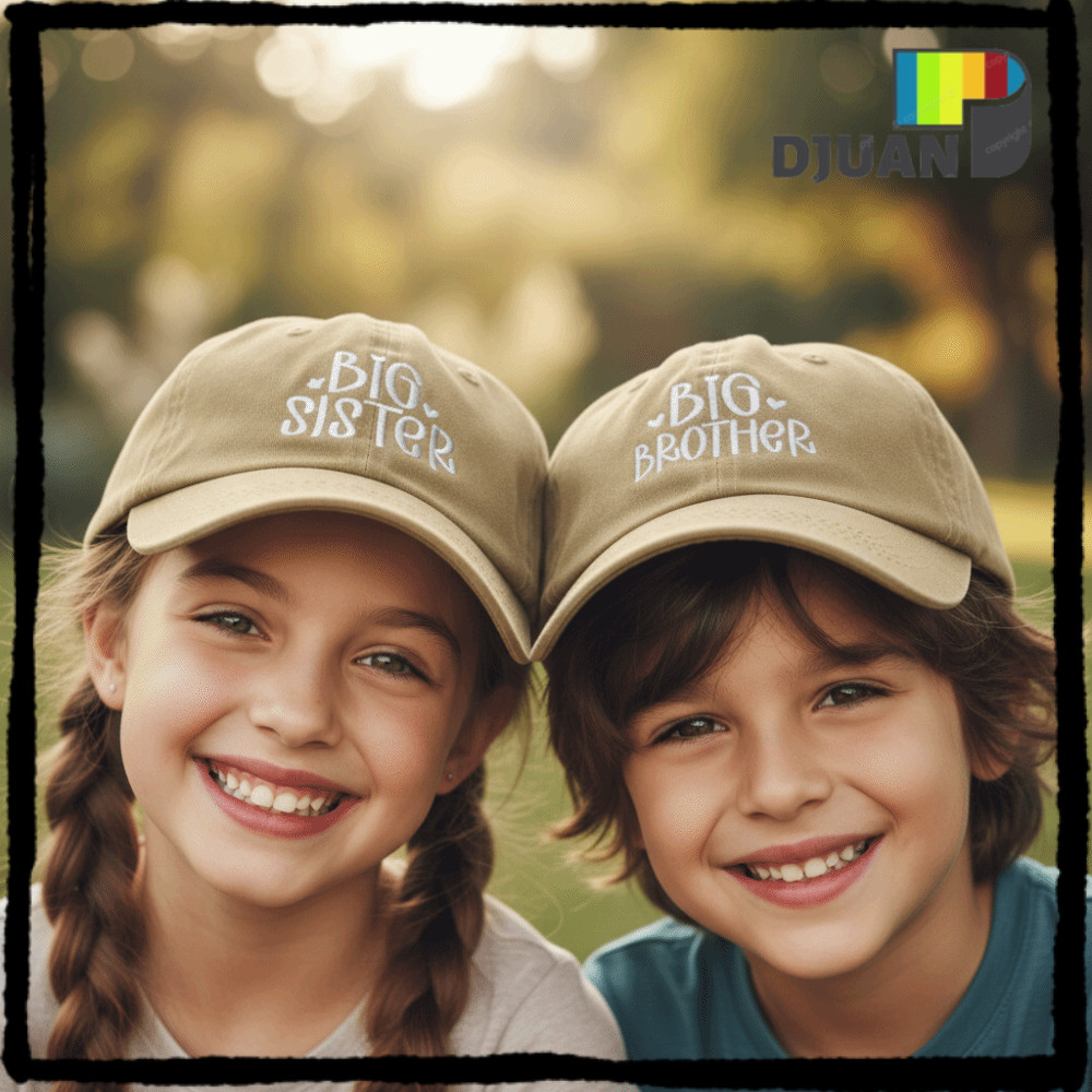 DUOJUAN Big Sister Caps, Breathable Vintage Siblings เบสบอลหมวก,แฟชั่นล้างผ้าฝ้ายปรับกลางแจ้งครีมกัน
