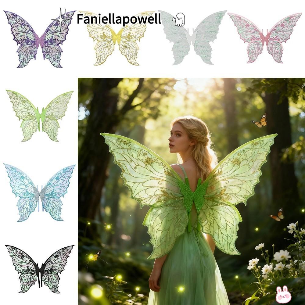 FANIELLAPOWELL Angel Wings, Sparkling Dress UP Fairy Wings, Cute Organza Princess Angel Wing Butterf