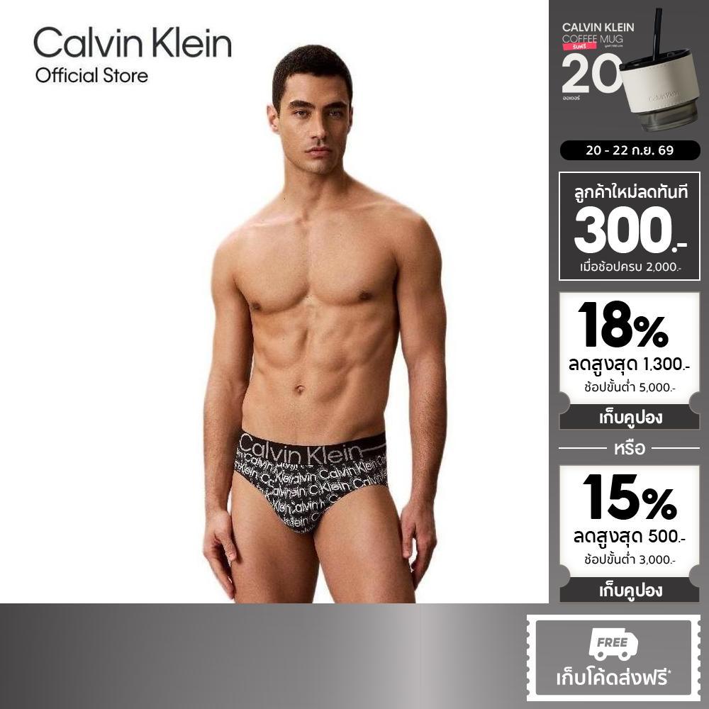CALVIN KLEIN กางเกงในผู้ชาย Icon Microfiber Stretch Metallic ทรง Brief รุ่น NB4540 2PP-สีดำ