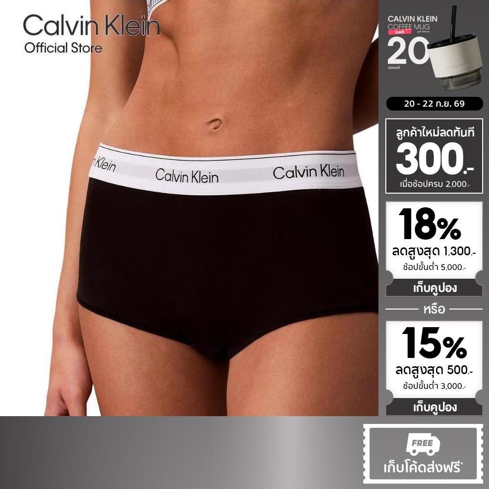 CALVIN KLEIN กางเกงชั้นในผู้หญิง Icon Cotton Modal ทรง Boyshort รุ่น QF8527 UB1-สีดำ