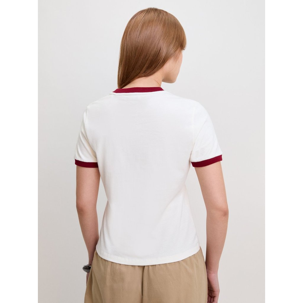 [Pomelo] เสื้อยืดคอกลมพิมพ์ลาย / Graphic Ringer Tee — صورة 5