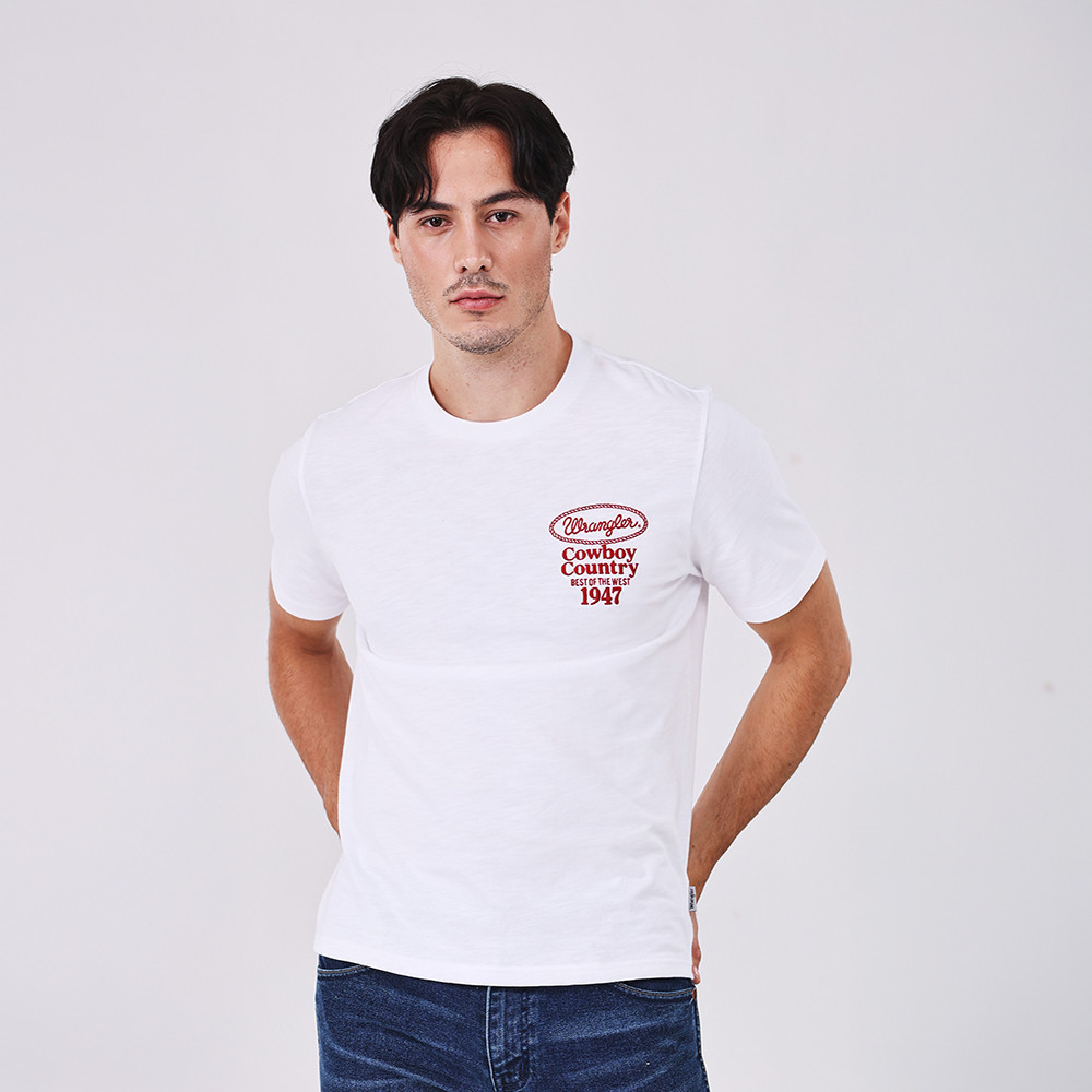 WRANGLER เสื้อยืดแขนสั้นผู้ชาย คอลเลคชั่น Beyond Indigo รุ่น WR S326MTSSN40 สีขาว — صورة 3
