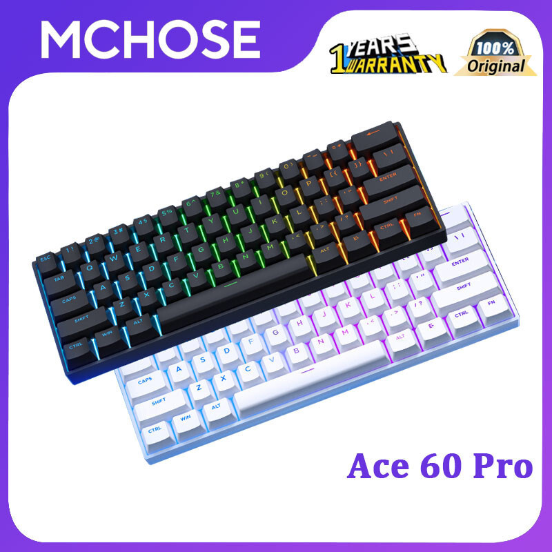 MCHOSE Ace60Pro คีย์บอร์ดแม่เหล็กแบบมีสายที่กําหนดเอง Hall Sensor 8K Return Rate RT0.01 มม.รองรับ SO