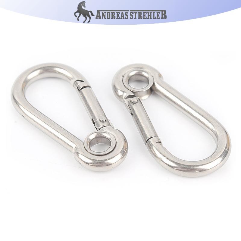 Onetimingfine M4 M5 M6 M7 M8 สแตนเลส Carabiner Carbine Snap Hook พร้อมตาไก่สปริงหัวเข็มขัดแหวน VN