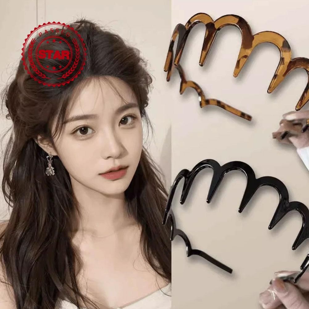 สาวหวานวินเทจคลื่นฟัน Headwear Hairbands ผมฤดูใบไม้ผลิแถบคาดศีรษะ 2025 อุปกรณ์เสริม A7o2