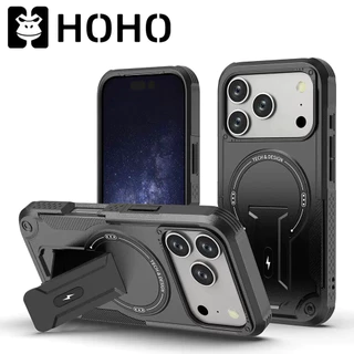 DJ เคสโทรศัพท์มือถือ แข็ง กันกระแทก พับได้ ตั้งได้ สําหรับ iPhone 17 Air 17 Pro Max 16 Pro Max Plus magnet PC TPU Case