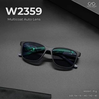 แว่นสายตายาวเลนส์มัลติโค้ดออโต้ รุ่น "ขาปรุ" W2359 ทรงสปอร์ต TR90 เลนส์ตัดประกอบ กรองแสงคอม/มือถือ ออกแดดเลนส์เปลี่ยนสี