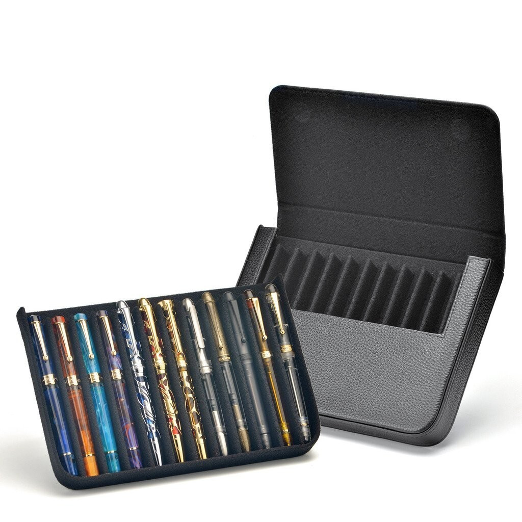 [1354People Collection]Yisihua Vintage Crazy Horse หนังชั้น Cowhide12Detachable Magnetic Drawer Pen 