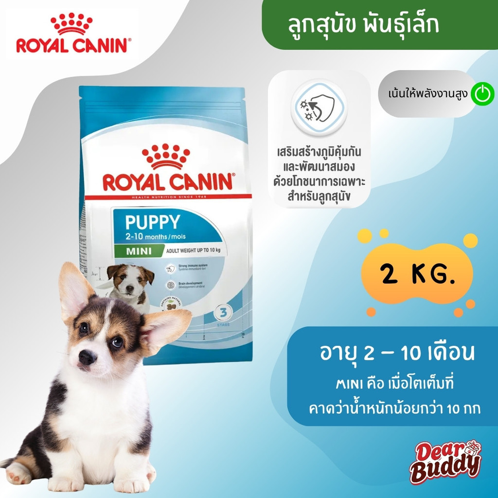 Royal Canin Mini Puppy 2kg อาหารเม็ดลูกสุนัข พันธุ์เล็ก 2-10 เดือน (โรยัล คานิน)