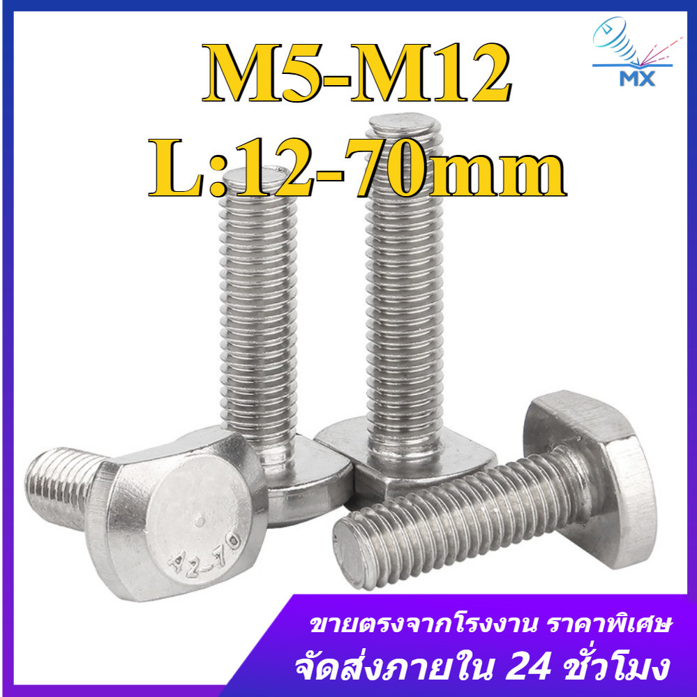 304 สแตนเลส T-Bolt M5/M6/M8/M10/M12 * L12-70mm (XM-TH)