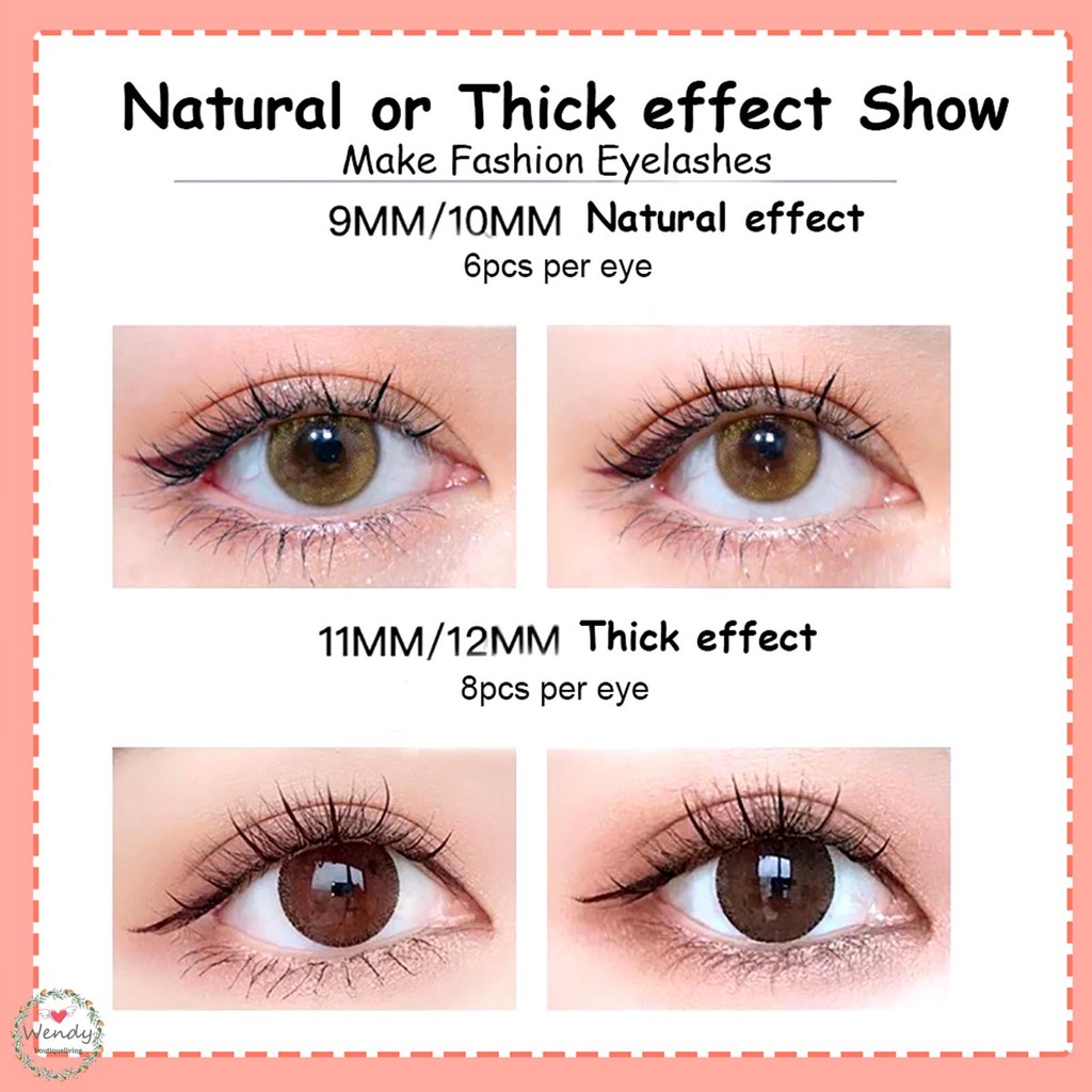 Lash Clusters Extensions คอนแทคเลนส์ Friendly Lash Clusters ยาว Wisps DIY ที่บ้าน