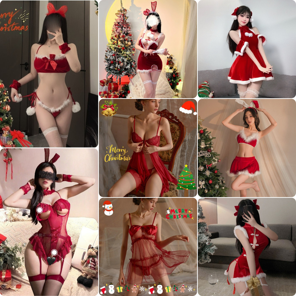 💚Sexy Girls💜ชุดแซนตี้ แซนต้า 🎅🏻ปีใหม่คริสมาส  🎄ชุดนอนไม่ได้นอน ชุดนอนเซ็กซี่ ชุดคอสเพลย์ มีให้เลือกหลายแบบพร้อมจัดส่ง'