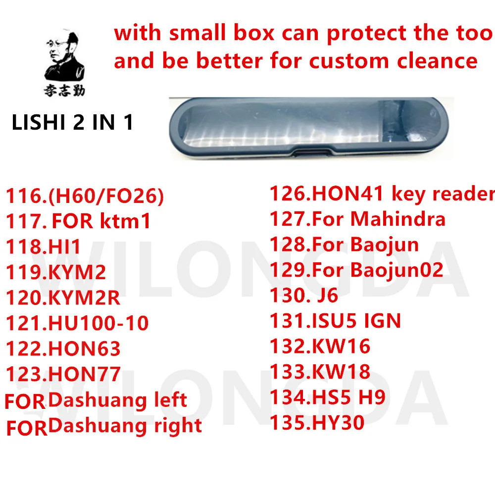 Lishi 2 In 1 เครื่องมือ H60 สําหรับ Ktm1 Hi1 Kym2 Kym2r HU100-10 Hon63 77 Dashuang Hon41 สําหรับ Mah