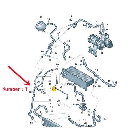 Original 1.4 เบนซินเครื่องยนต์ท่อน้ําหล่อเย็นท่อสําหรับ Audi Q3 2012-2018 5N0122101AP 5N0 122 101 AP