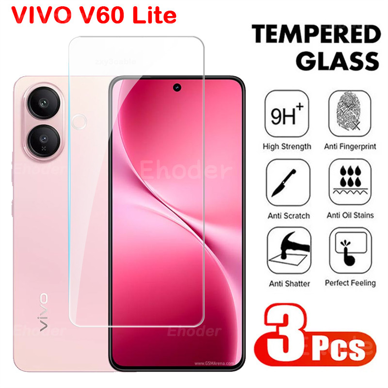 กระจกนิรภัยป้องกันหน้าจอสําหรับVIVO V60 Lite 4G 5G 2025 คลุมทั้งหมดฟิล์มกระจกใสสําหรับVIVOV60Lite V6