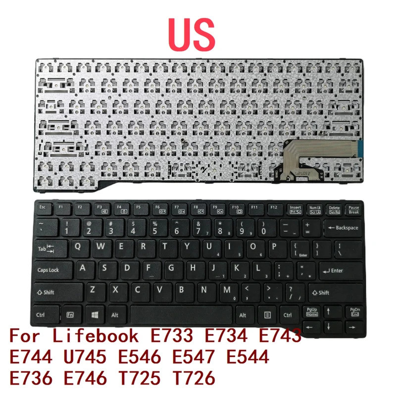 ใหม่ US แป้นพิมพ์แล็ปท็อปสําหรับ Fujitsu Lifebook E733 E734 E743 E744 U745 E546 E547 E544 E736 E746 