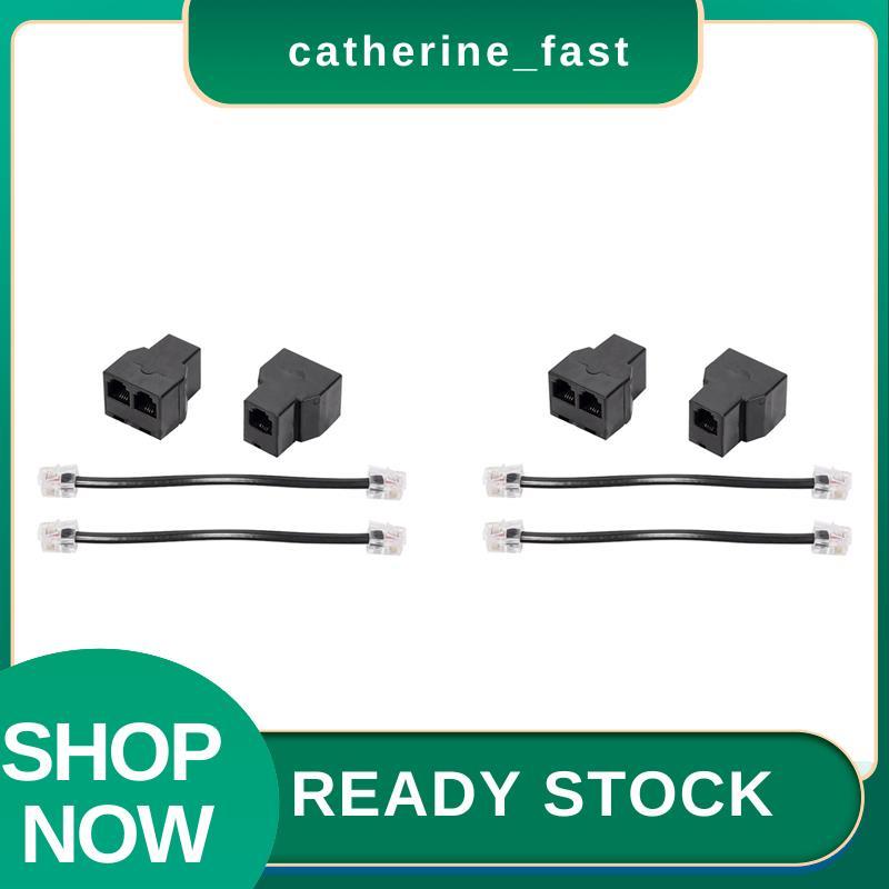 In Stock 4PCS RJ11 โทรศัพท์สาย Splitter 15 ซม.สาย 6P4C 2 พอร์ตสายโทรศัพท์ Splitter อะแดปเตอร์