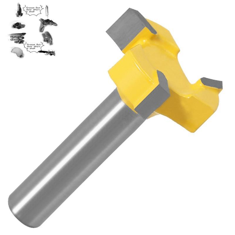 8 มม.Shank 3 ฟัน T-Slot Router Bit Milling Straight Edge Slotting Milling เครื่องตัดตัดสําหรับไม้ไม้